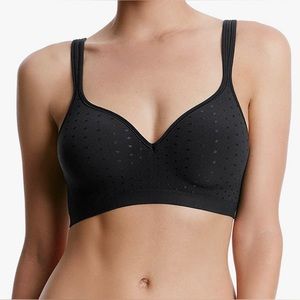 Bali Comfort Revolution Wireless Bra Size 42DD Color Black Dot